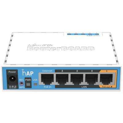 MikroTik RouterBOARD RB951Ui-2nD, hAP,CPU 650MHz, 5x LAN, 2.4Ghz 802.11b/g/n, USB, 1x PoE out,  L4