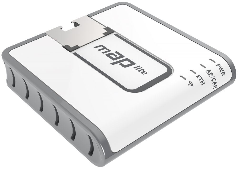 MikroTik RouterBOARD RBmAPL-2nD, mAP lite, ROS L4, 1xLAN, plast. krabice, napájecí adaptér