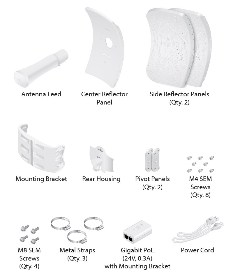 Ubiquiti LiteBeam 5AC Long Range - AP/client 5GHz, anténa 26dBi MIMO2x2, airMAX AC, 1x Gbit RJ45, PoE 24V