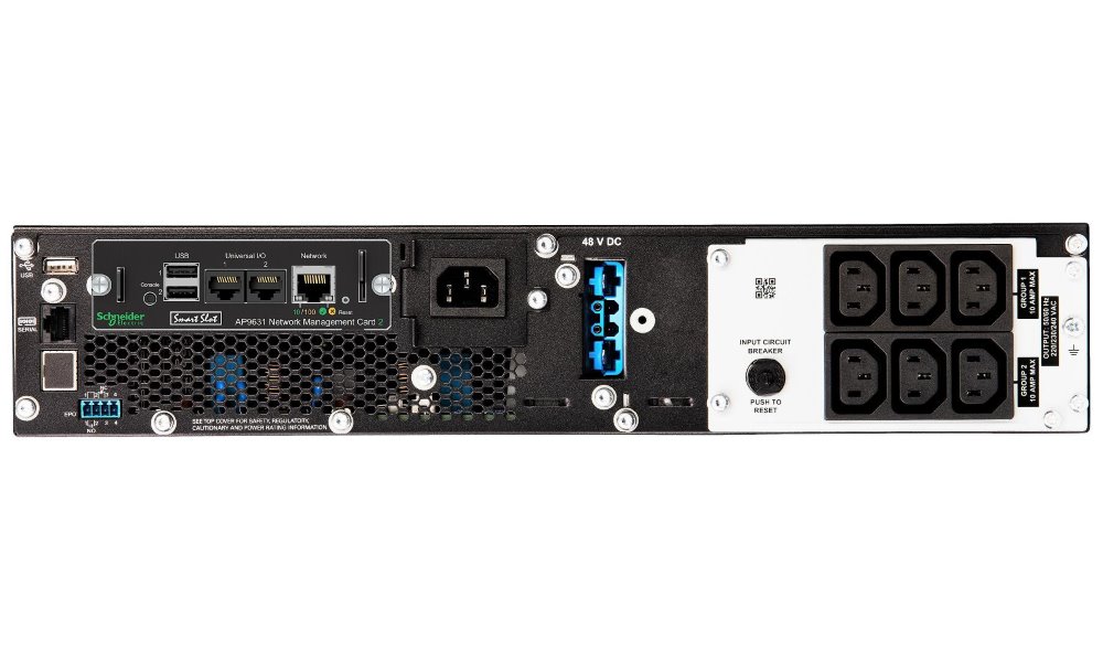 APC Smart-UPS SRT 1500VA (1500W)/ 2U/ RACK MOUNT/ ONLINE/ 230V/ LCD/ with Network Card (AP9631)