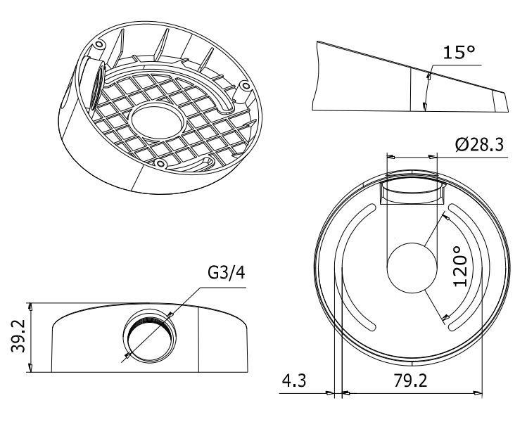 HIKVISION držák pro kameru DS-1259ZJ/ kompatibilní s kamerami serie D1xx