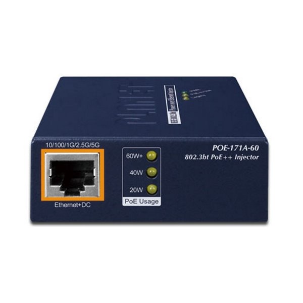 Planet POE-171A-60 Ultra PoE injektor 802.3bt do 60W, 1000Base-T, desktop