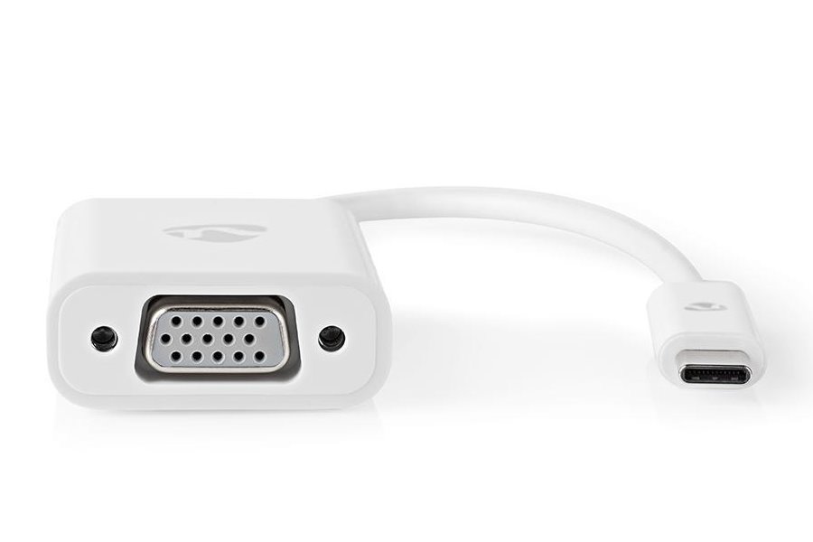 NEDIS redukční kabel s adaptérem/ USB-C zástrčka – VGA zásuvka/ bílý/ plastový sáček/ 20cm