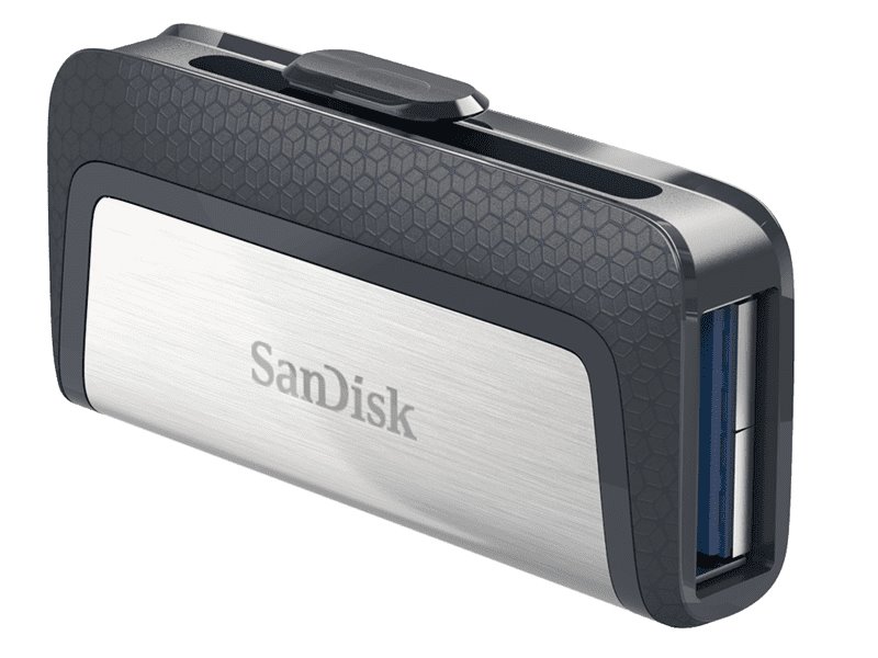 SanDisk Ultra Dual USB-C Drive 64GB / USB 3.0 Typ-C /  USB 3.0 Typ-A / stříbrný