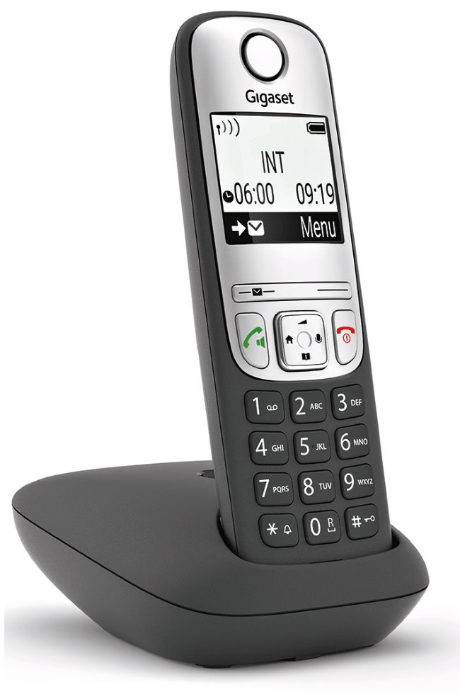 SIEMENS GIGASET A690HX - DECT/GAP přídavné sluchátko vč. nabíječky pro bezdrátový telefon, barva černá/ stříbrná