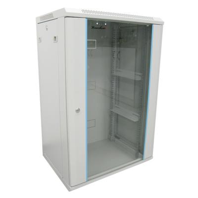 XtendLan 22U/600x450, na zeď, jednodílný, skleněné dveře, šedý