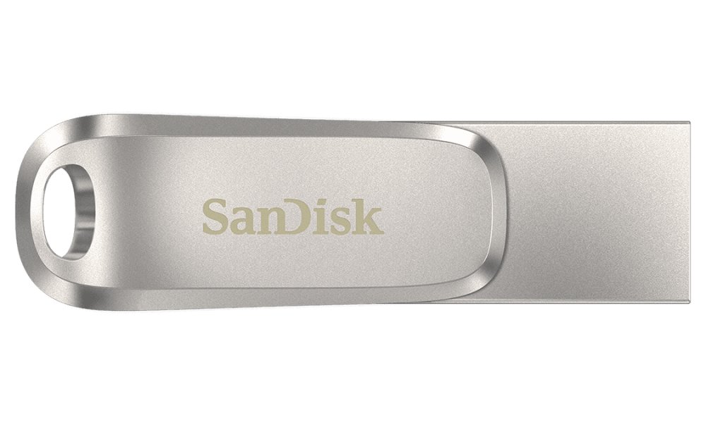 SanDisk Ultra Dual Drive Luxe USB-C 64GB / USB 3.0 Typ-C /  USB 3.0 Typ-A / stříbrný