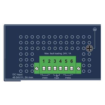Planet Průmyslový PoE switch, 6x1Gb + 2x1Gb SFP, 4x PoE 802.3bt 90/240W, -40až75°C, dual 48-54VDC, IP30, fanless