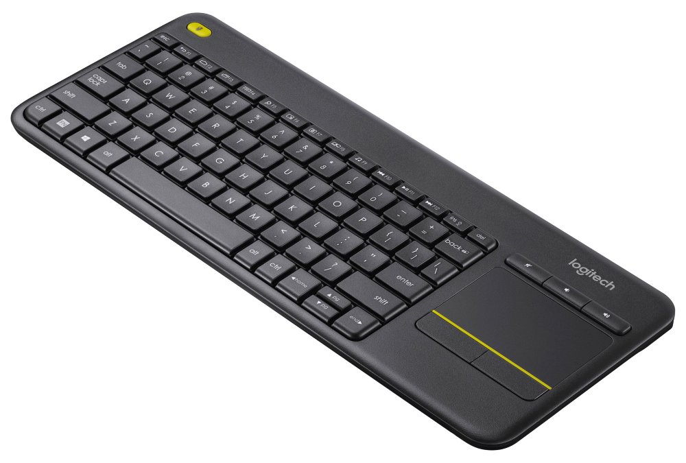 Logitech klávesnice Touch K400 Plus / Bezdrátová/ 2.4GHz/ Touchpad/ USB přijímač/ US/ Černá