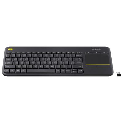 Logitech klávesnice Touch K400 Plus / Bezdrátová/ 2.4GHz/ Touchpad/ USB přijímač/ UK/ Černá