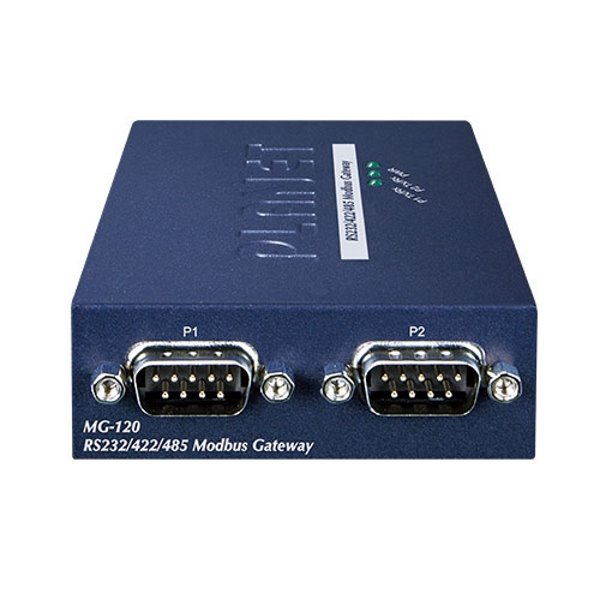 Planet MODBUS brána RS-232/422/485 na IP, 2x COM, 100Base-TX, RTU/ACSII, -10až+60°C, 5VDC