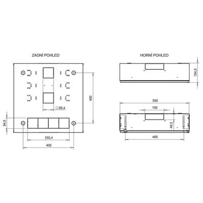 Solarix rozvaděč SOHO LC-18 do zdi s lištami 2U, 4U a 11U, 550x550x150mm, bílá RAL 9003, s rámečkem k zazdění