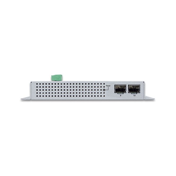Planet WGS-5225-8T2SV plochý L3 switch, 8x1Gb, 2x2.5Gb SFP, 12-48VDC/24VAC, -20~70°C, IP30, fanless, touch LCD