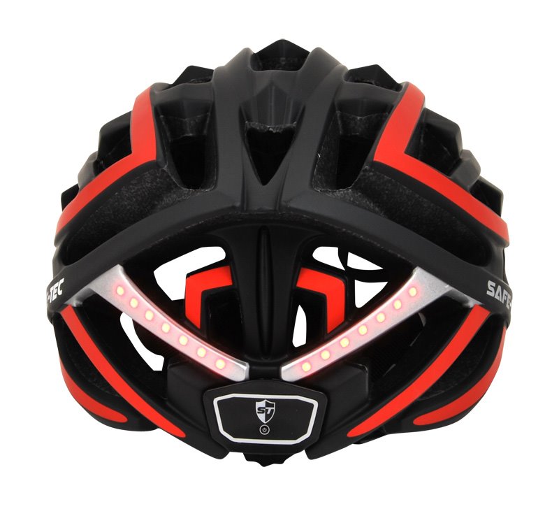 SAFE-TEC Chytrá helma/ TYR Black-Red M