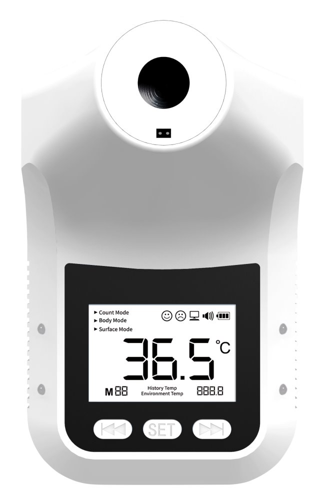 XtendLan XL-WMT-K3P/ bezkontaktní infračervený teploměr lidského těla/ 2,8" LCD displej
