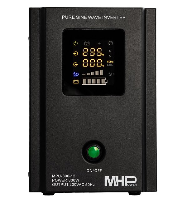 MHPower záložní zdroj MPU-800-12, UPS, 800W, čistý sinus, 12V