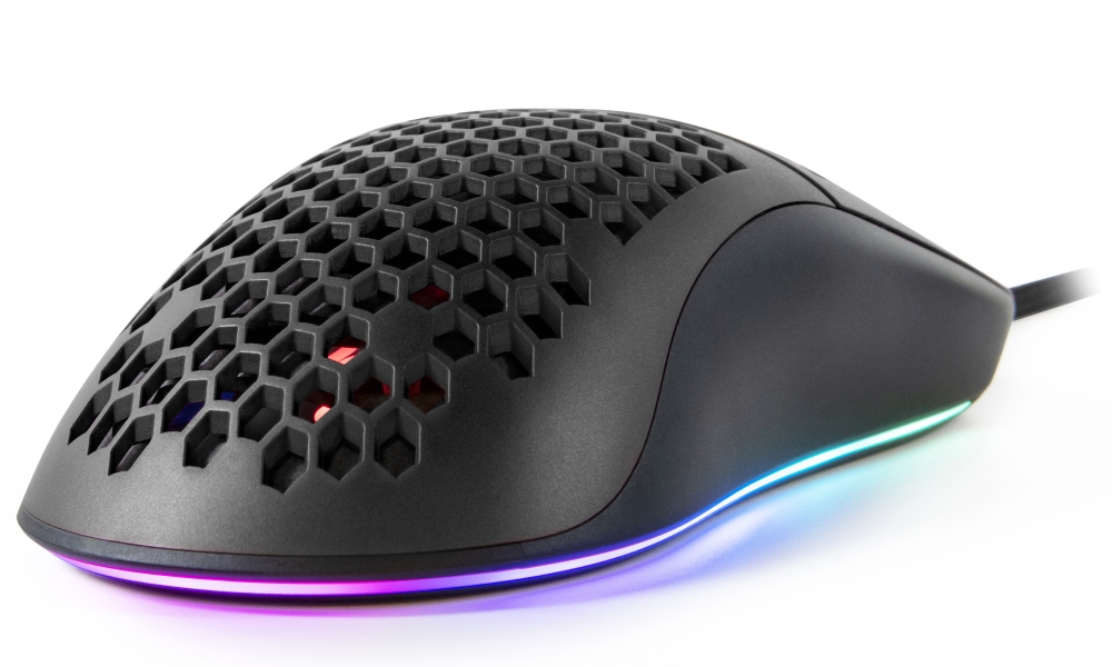 AROZZI herní myš FAVO Ultra Light Black/ drátová/ 16.000 dpi/ USB/ 7 tlačítek/ RGB/ černá
