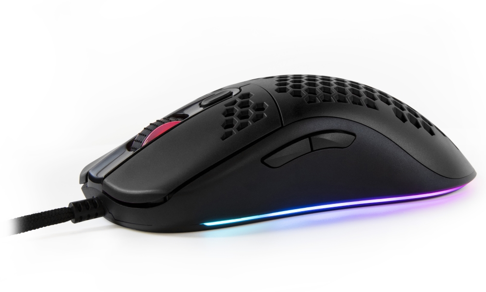 AROZZI herní myš FAVO Ultra Light Black/ drátová/ 16.000 dpi/ USB/ 7 tlačítek/ RGB/ černá