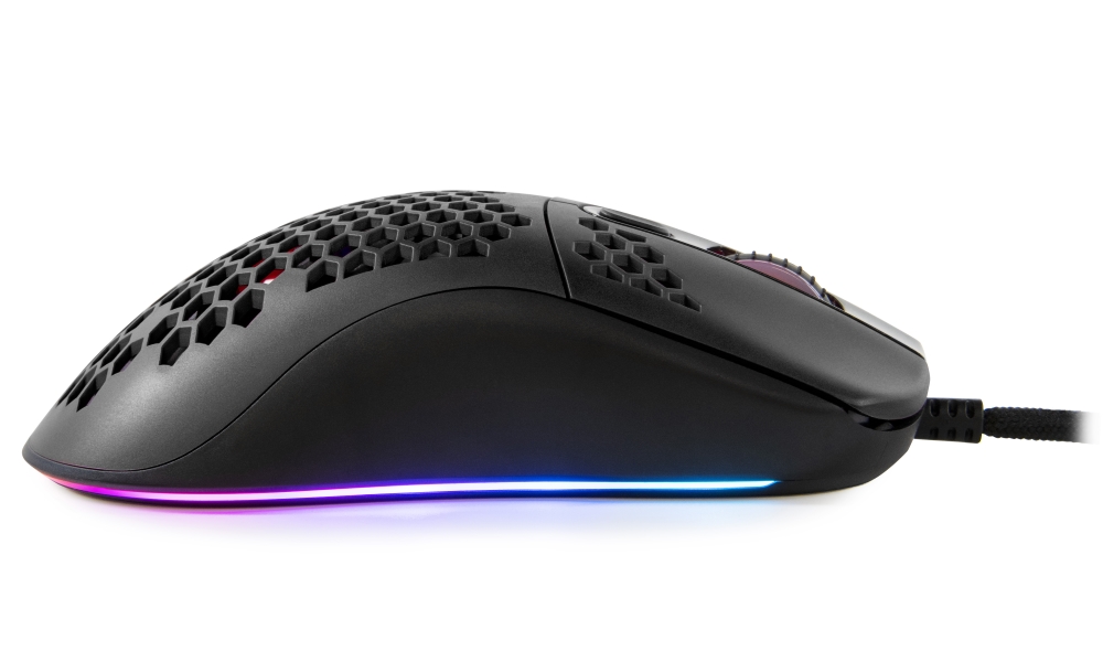 AROZZI herní myš FAVO Ultra Light Black/ drátová/ 16.000 dpi/ USB/ 7 tlačítek/ RGB/ černá