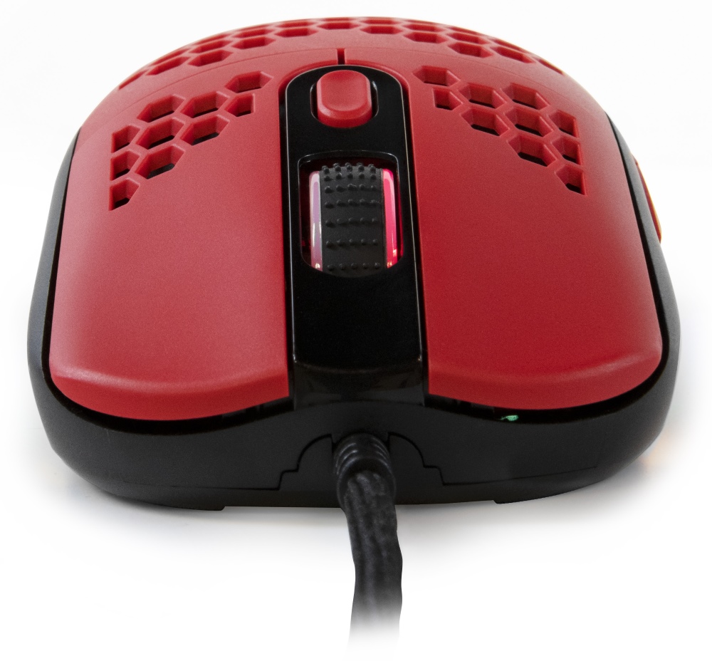 AROZZI herní myš FAVO Ultra Light Black-Red/ drátová/ 16.000 dpi/ USB/ 7 tlačítek/ RGB/ černočervená