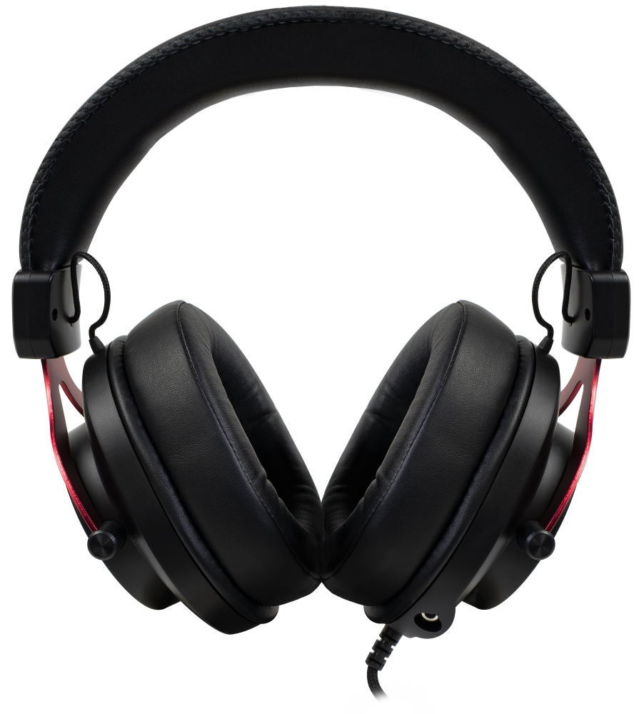AROZZI herní sluchátka ARIA Black-Red/ náhlavní/ 2x 3,5" jack/ redukce na 1x 3,5" jack/ odnímatelný mikrofon