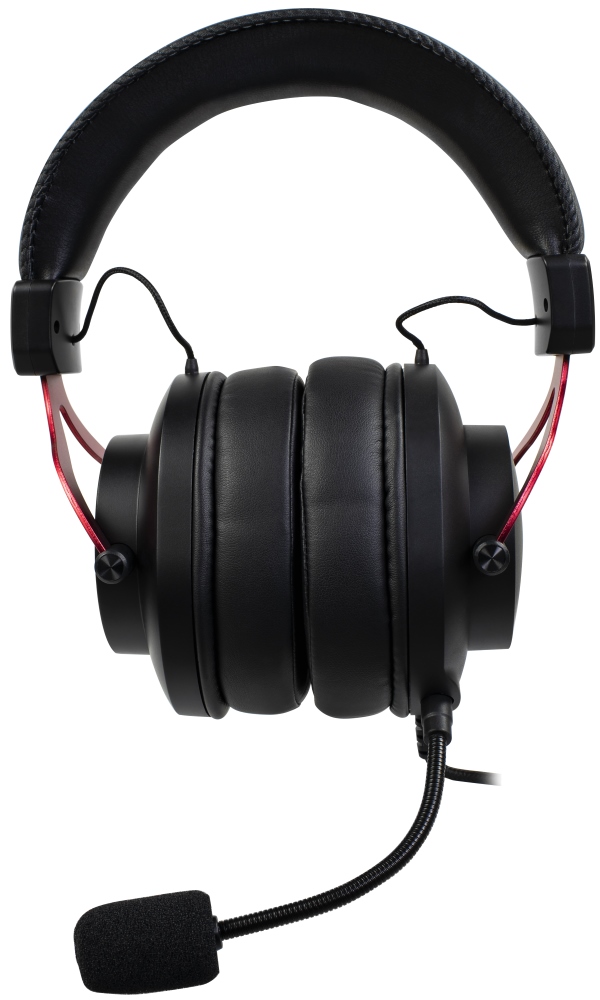 AROZZI herní sluchátka ARIA Black-Red/ náhlavní/ 2x 3,5" jack/ redukce na 1x 3,5" jack/ odnímatelný mikrofon
