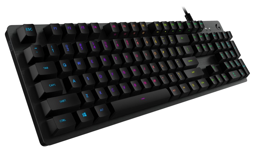 Logitech herní klávesnice G512 LIGHTSYNC RGB/ mechanická/ GX Red/ USB/ US layout/ Carbon