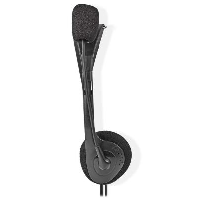 NEDIS headset CHST100BK/ drátová sluchátka + mikrofon/ 2x 3,5 mm jack/ kabel 2 m/ černý