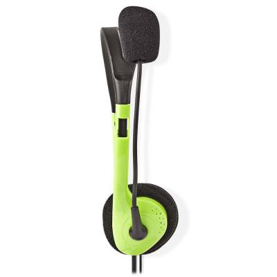 NEDIS headset CHST100GN/ drátová sluchátka + mikrofon/ 2x 3,5 mm jack/ kabel 2 m/ zelený
