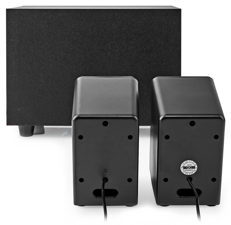 NEDIS PC reproduktory/ 2.1/ výkon 33 W/ 3,5 mm jack/ USB/ ABS/ dřevo/ černé