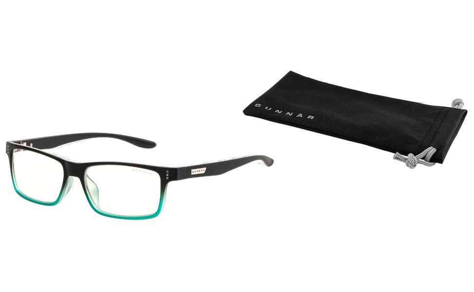 GUNNAR kancelářske/herní brýle CRUZ ONYX-TEAL * čírá skla * BLF 35 * NATURAL focus