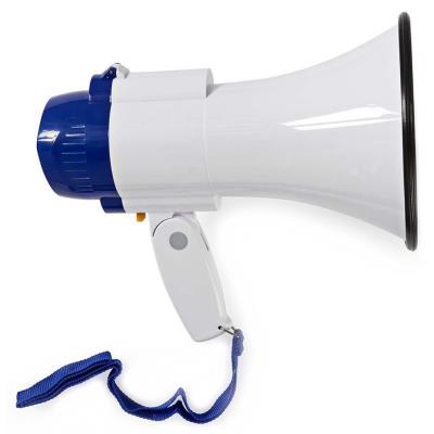 NEDIS megafon/ rozsah 250m/ hlasitost 115dB/ vestavěný mikrofon/ vestavěná siréna/ funkce nahrávání/ bílo-modrý