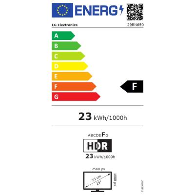 LG monitor 29BN650-B 29" AH-IPS ultrawide / 2560 x 1080/ 250cdm2/ 5ms/ M:1 / 2xHDMI/ DP / černý
