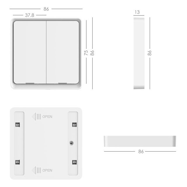 IMMAX NEO SMART sada 3x vypínač 2-tlačítkový Zigbee 3.0, TUYA