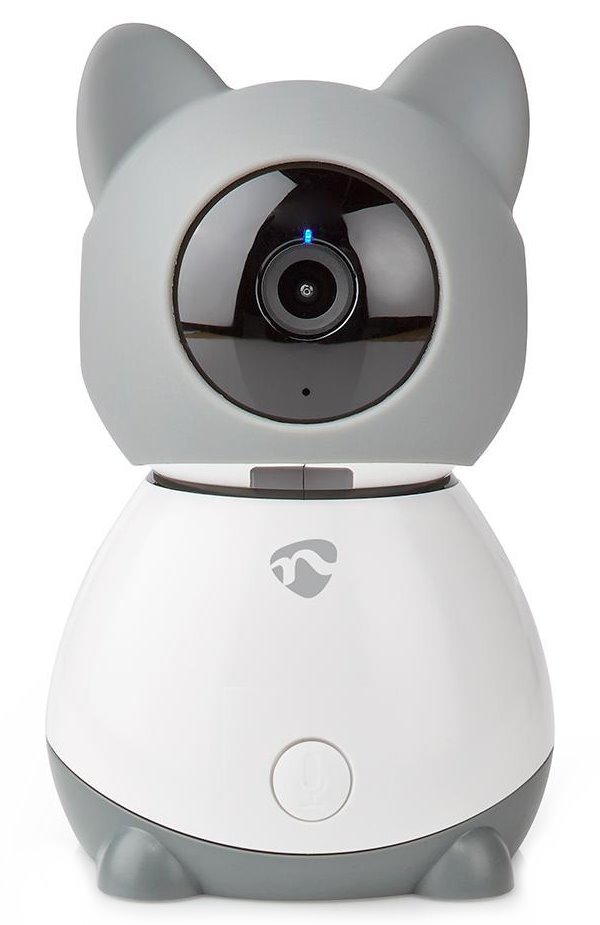 NEDIS IP kamera/ Wi-Fi/ vnitřní/ 1080p/ Micro SD/ Cloud/ snímač pohybu/ náklon/ noční vidění/ Android/ iOS/ šedo-bílá