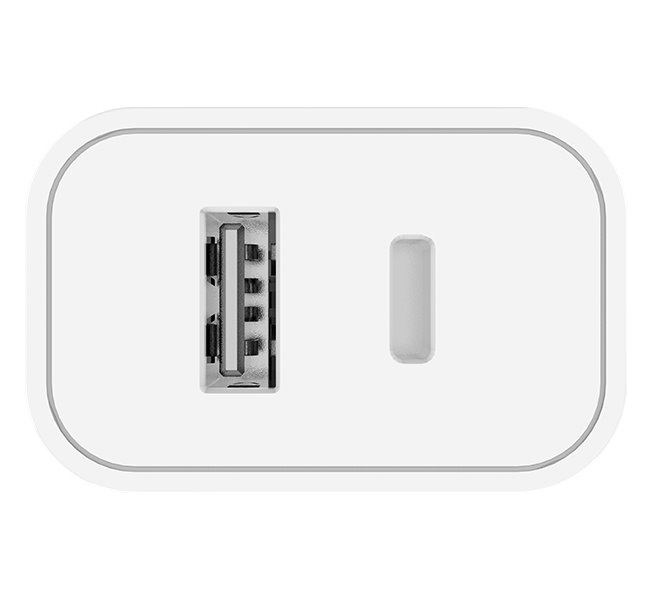 COLORWAY 1x USB a 1x USB-C/ síťová nabíječka/ 20W/ 100V-240V/ Bílá