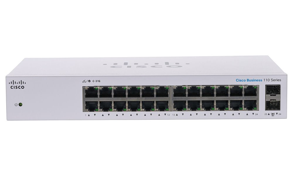 Cisco CBS110-24T-EU 24-port GE Unmanaged Switch, 2x 1G SFP Shared