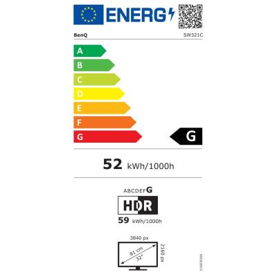 BENQ 32" LED SW321C/ IPS panel/ 3840x2160/ 1000:1/ 5ms/ 2x HDMI/ DP/ USB/ USB-C/ čtečka karet/ černý