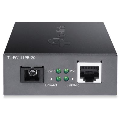 TP-Link TL-FC111PB-20 SC WDM Bi-Directional Fiber Konvertor 10/100 Mbps RJ45 to 100 Mbps Single-mode / 1-Port PoE