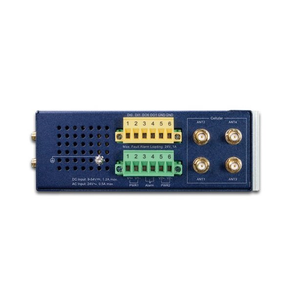 Planet dual 5G/LTE bezpečnostní brána, 2x WAN + 3x LAN, DI/DO, GPS, DIN, IP30, -40/+75°C, dual 9-54VDC
