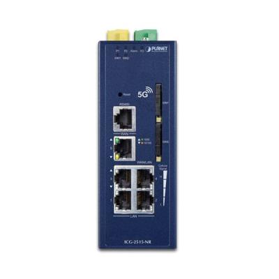 Planet dual 5G/LTE bezpečnostní brána, 2x WAN + 3x LAN, DI/DO, GPS, DIN, IP30, -40/+75°C, dual 9-54VDC
