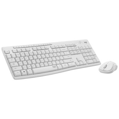 Logitech set MK295/ Bezdrátová klávesnice + myš/ 2.4GHz/ USB přijímač/ US/ bílý
