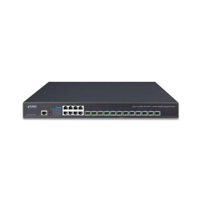 Planet XGS-6350-12X8TR L3 switch, 8x1Gb, 12x10Gb SFP+, QoS, 2x power-in