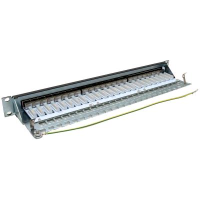 LYNX Patch panel 19", 24 portů, Cat6a, stíněný, černý