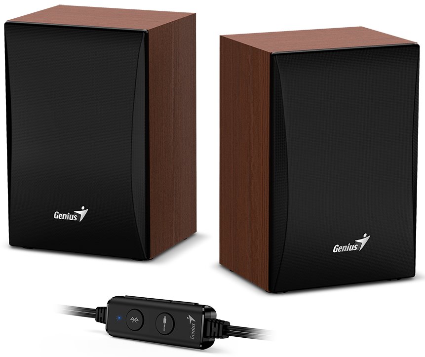 GENIUS repro SP-HF380BT/ 2.0/ Bluetooth/ 3W/ dřevěné/ barva dřevo