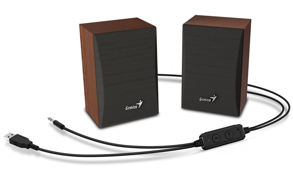 GENIUS repro SP-HF380BT/ 2.0/ Bluetooth/ 3W/ dřevěné/ barva dřevo