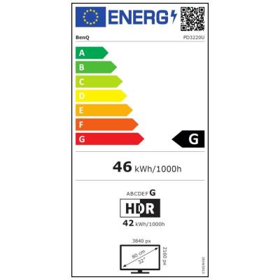 POŠKOZENÝ OBAL - BENQ 32" LED PD3220U/ IPS panel/ 3840x2160/ 20M:1/ 5ms/ 2x HDMI/ DP/ USB/ USB-C/ Thunderbolt/ FF/ LBL/ černý