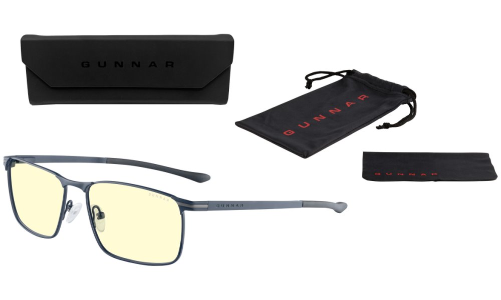 GUNNAR kancelářske/herní brýle MENDOCINO MIDNIGHT BLUE * jantárová skla * BLF 65 * GUNNAR focus