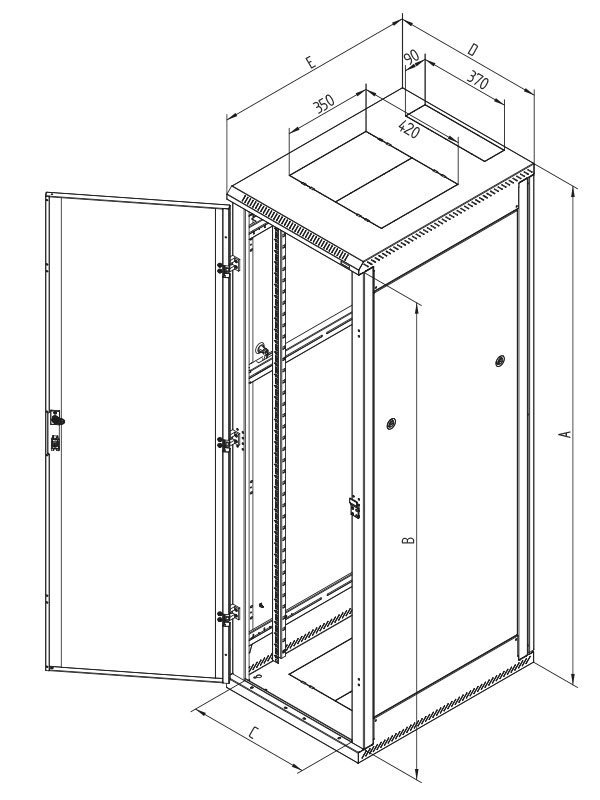 Triton 19' rozvaděč stojanový 15U/800x1000 RAL7035, šedý