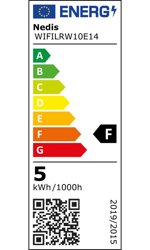 NEDIS Wi-Fi chytrá LED žárovka/ E14/ svíčka/ 4,9W/ 230V/ 470lm/ teplá až studená bílá/ 2700 - 6500K/ stmívatelná/ bílá